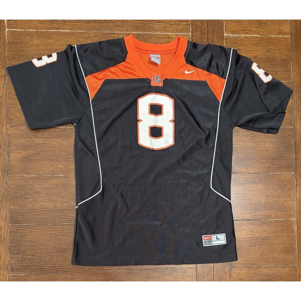 Vintage Oregon State Beavers Nike Mens Size M Black Football Jersey #8